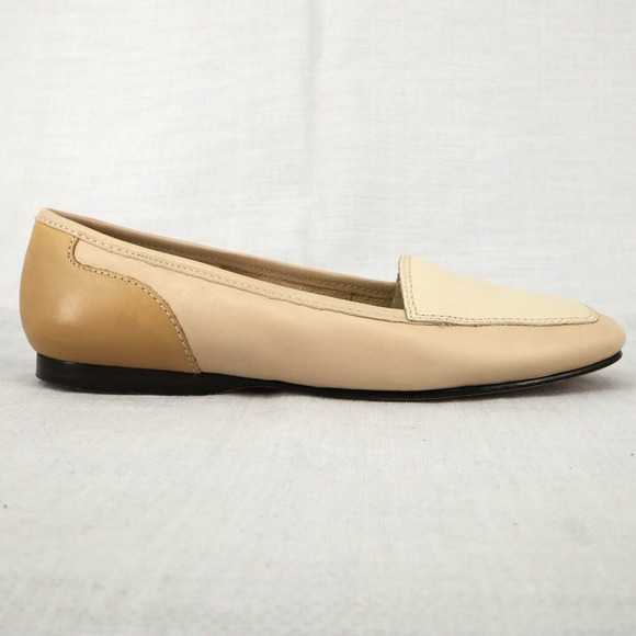 Enzo Angiolini Shoes Womens 5.5 M Leather Loafers Beige Liberty Flats Slip On - Picture 14 of 14